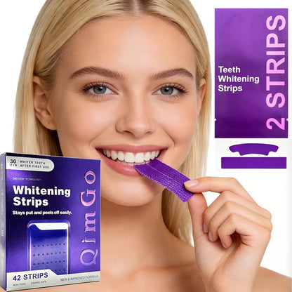 14 Pairs Purple Teeth Whitening Strips – Stain-Removing Film for Brighter Smile, Non-Toxic and Enamel Safe