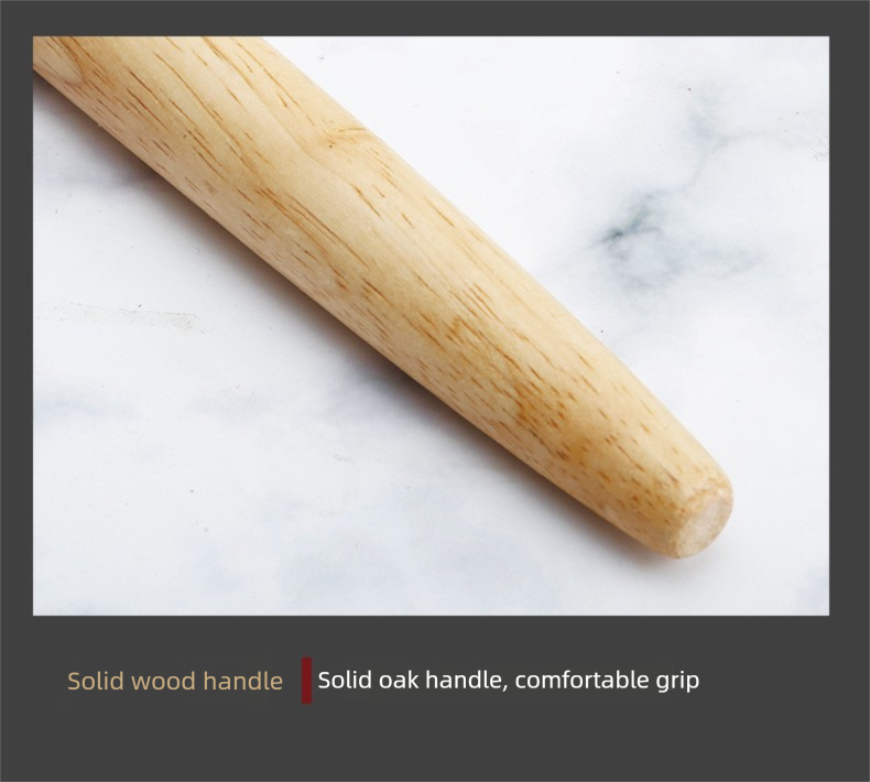 Danish Dough Whisk Slim Dual Ring Design Short Oak Wood Handle Bread Mixer Tool for Sourdough Starter Jars & Batters