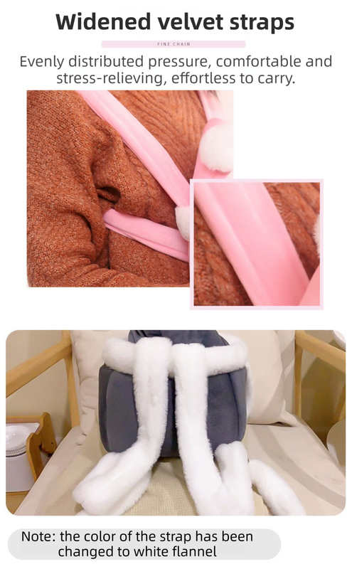 Grey 2-in-1 Ultra-Soft Plush Pet Carrier & Mobile Bed - Portable & Lightweight Cute Cat Ear Design Travel Cabin (L 33 x 25 x 27CM)