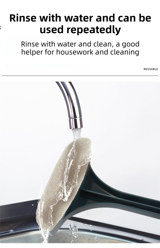 2-Pack 2-in-1 Professional Window Screen Brush & Glass Cleaner - Detachable Long-Handle Squeegee & Scrubber (Yellow Green)