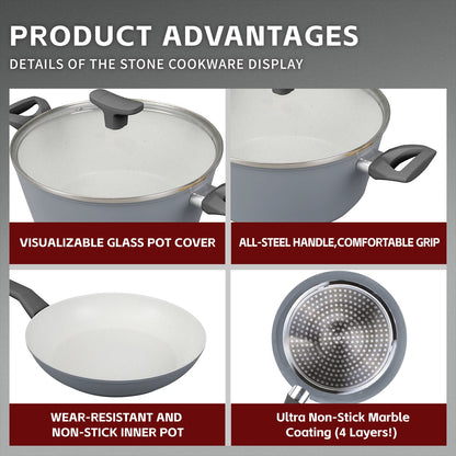 8 Pcs Clevinger Non-Stick Cookware Set