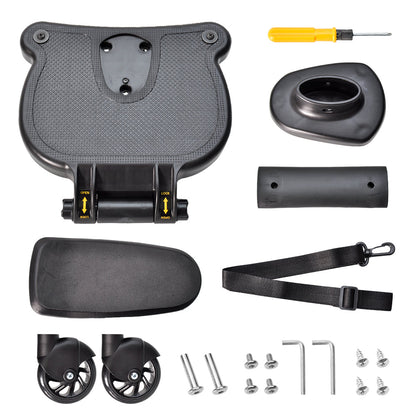 Universal Pram Board Seat and Stand Up Adjustable Buggy Board Pushchair with Bear Pattern Removable Seat Fits Most Strollers Holds Children Up to 25kg