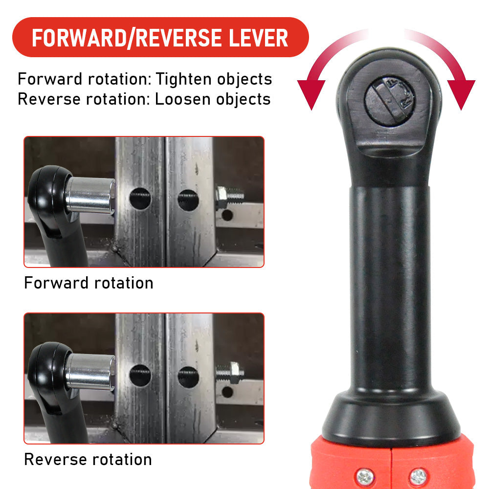 Cordless Electric Ratchet Wrench Set 12V Power Electric Ratchet Wrench 3/8inch 400 RPM Variable Speed with Sockets Two 2000mAh Batteries and Charger