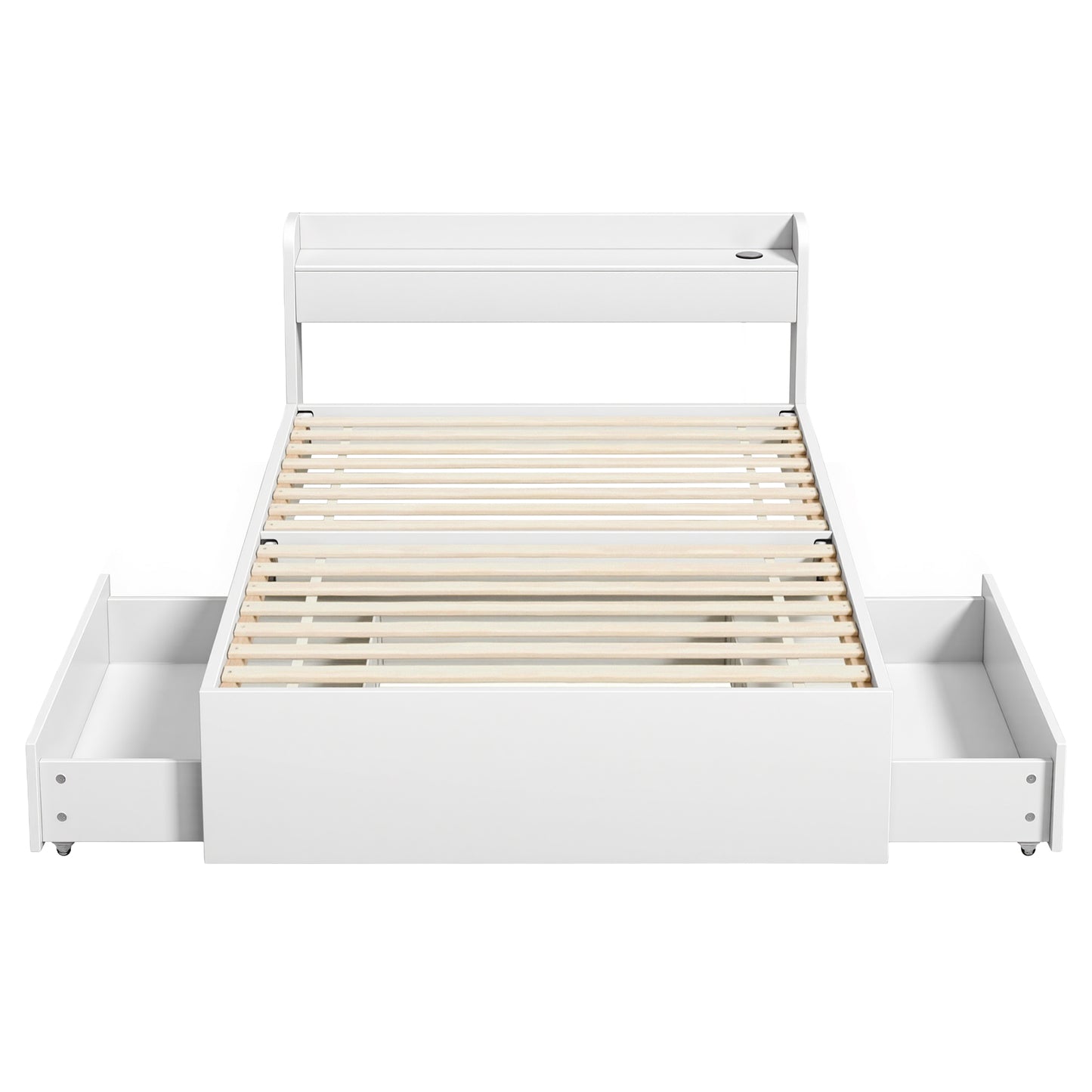 Artiss Bed Frame Single Size with Charging Ports and 2 Drawers AURA
