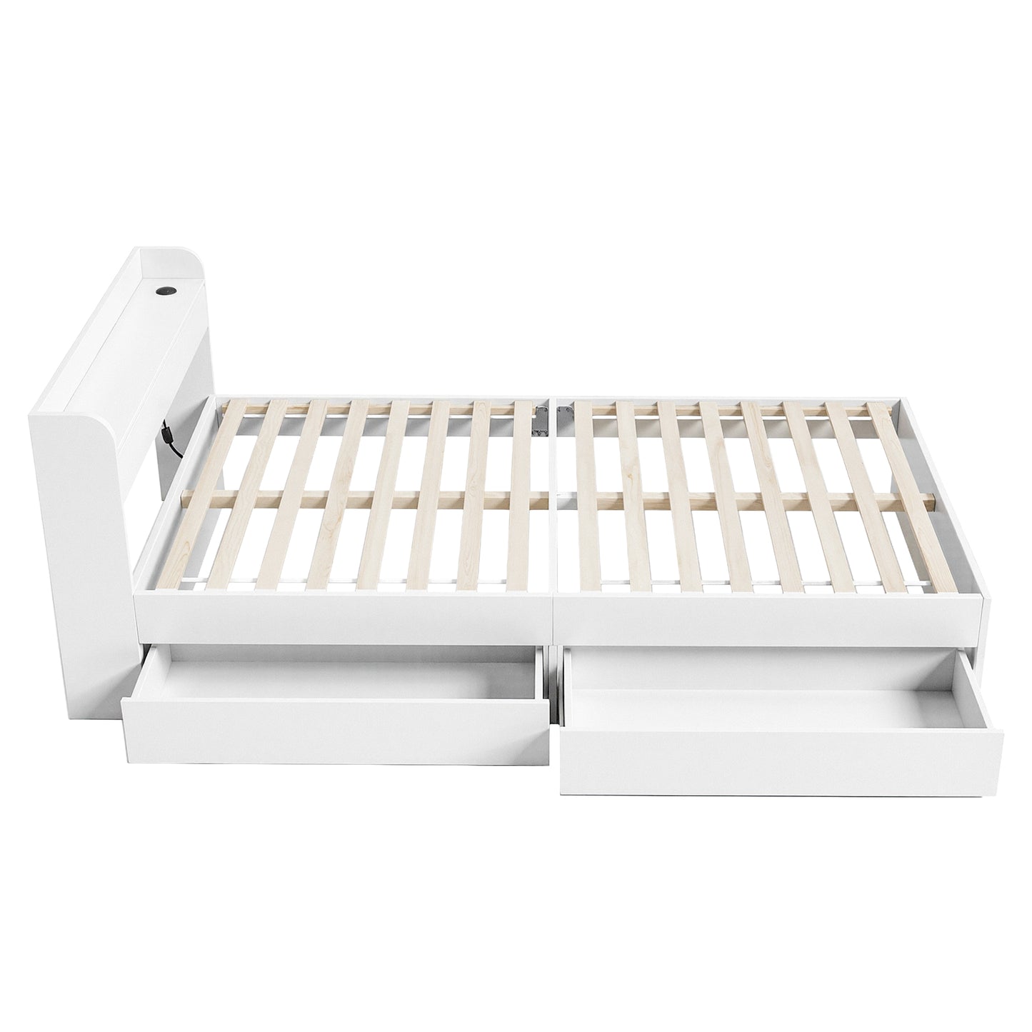 Artiss Bed Frame Single Size with Charging Ports and 2 Drawers AURA