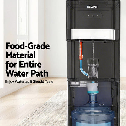 Devanti 3 Taps Water Cooler Dispenser Bottom Loading Dispenser Chiller Filter Purifier