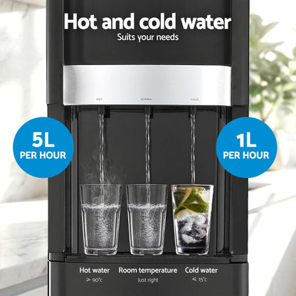 Devanti 3 Taps Water Cooler Dispenser Bottom Loading Dispenser Chiller Filter Purifier